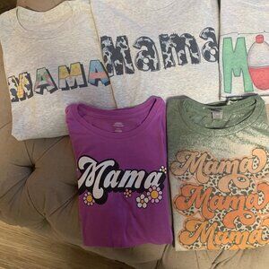 Women's Lot of 5 "Mama" & "Mom" Large T-Shirts